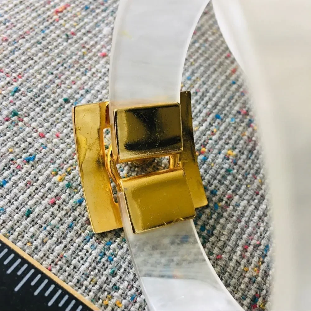 EXCEPTIONAL Gold Marabled Translucent Resin Belt Bracelet 4439